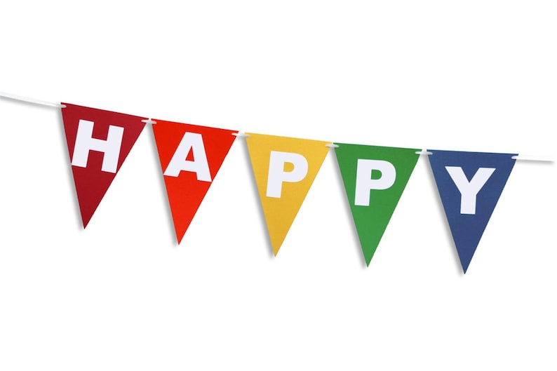 HAPPY BIRTHDAY Flag Banner Happy Birthday Flag Garland Etsy