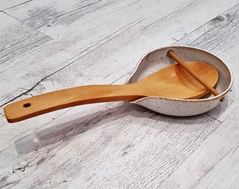 Handmade ceramic spoon rest - white - melbourne made - rustic kitchenware - boho gifts - gifts for her gifts for mum