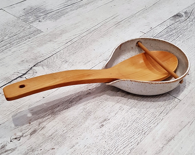 Handmade ceramic spoon rest - white - melbourne made - rustic kitchenware - boho gifts - gifts for her gifts for mum