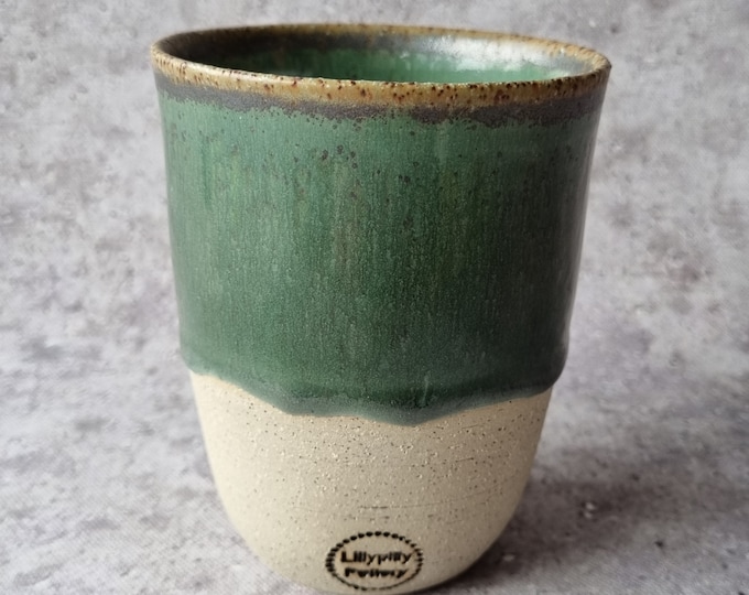 Handmade ceramic tumbler/keep cup - Block Colour - gifts for her - gifts for mum - modern decor - latte cup