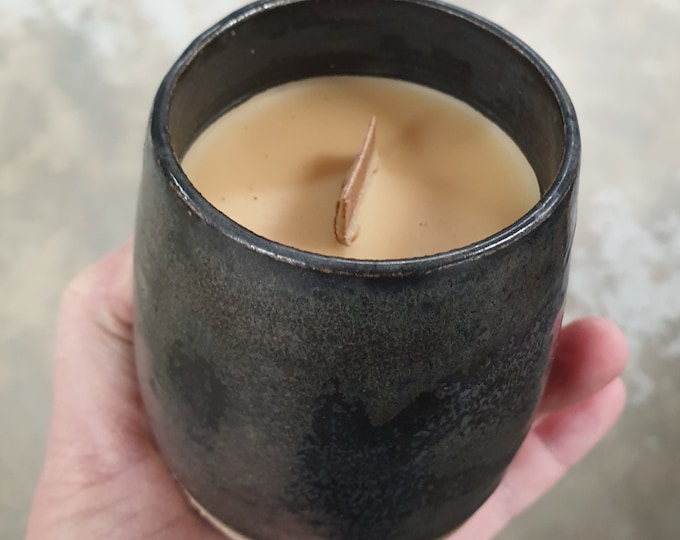 Stemless Re-usable Wine Cup Candle - Black