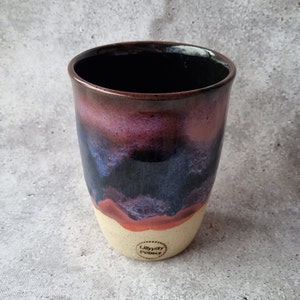 Handmade ceramic tumbler/keep cup - Sunset Design - gifts for her - gifts for mum - modern decor - latte cup