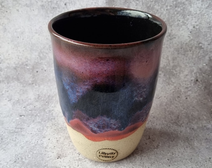 Handmade ceramic tumbler/keep cup - Sunset Design - gifts for her - gifts for mum - modern decor - latte cup