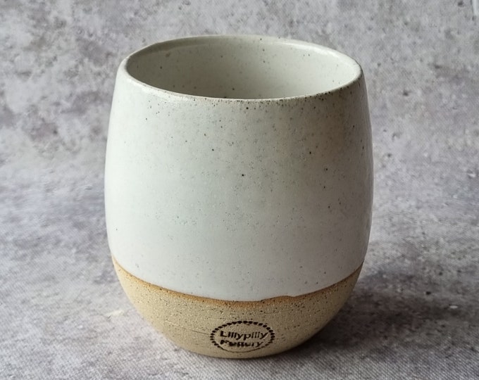 Stemless Re-usable Wine Cup Candle - White