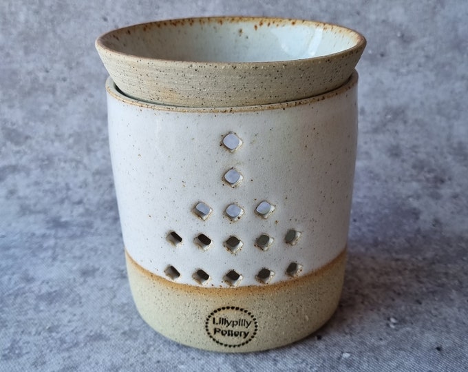 Handmade Stoneware Two-Piece Oil Melt Burner