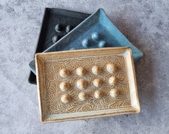 Handmade Rectangular Ceramic Soap Dish