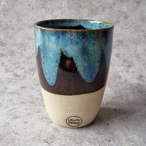 Handmade ceramic tumbler/keep cup - Glaze Drip - gifts for her - gifts for mum - modern decor - latte cup