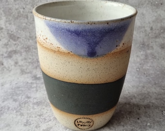 Handmade Ceramic Keep Cup/Tumbler - Dip Dye purple design - made in melbourne - gifts for her - gifts for mum - modern decor - keep cup