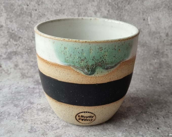 Handmade Ceramic Keep Cup/Tumbler - Dip Dye green design - made in melbourne - gifts for her - gifts for mum - modern decor - keep cup