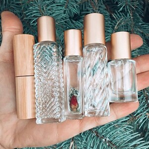 NEW 5 pack variety box of our best sellers Gypsy swirl, BOHO bottle, Wooden roller, Square and our Petal bottle perfect for your pocket image 3