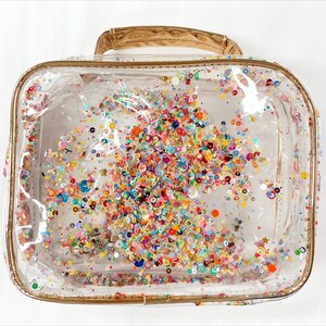 Sparkle toiletry bag/makeup bag, Travel bag, Clear cosmetic bag, Essential oil bag, Glitter bag image 8