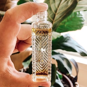 Botella con rodillo BOHO, botella con rodillo de vidrio de 15 ml, bola de METAL. Tapa de bambú