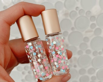 SPARKLE ROLLER! 5 pack! 5ml glitter roller bottle- metal roller ball- SPRINKLES