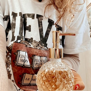 220ml Soap Dispenser, Oil Dispenser, like Cut glass, Crystal glass bottle inspired, Essential Oil Bottle