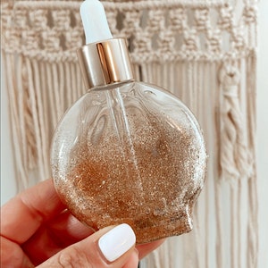 30ML dropper bottle- with or with the shimmer! Gold Egyptian dropper bottle, Glitter dropper