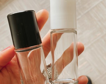 30ml roller bottle- metal roller ball *WHITE or BLACK cap*