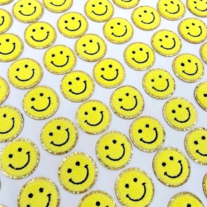 Carinha sorridente adesiva amarela, carinha sorridente, adesivo, patches, patch de carta de chenille