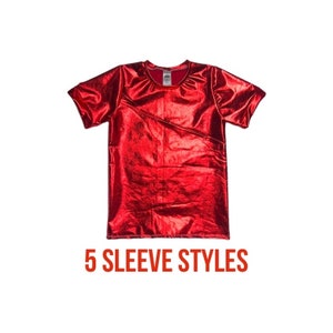 Red metallic tee (metallic tshirt, Toddler tee, baby tee, kids tee, girls tee, costume shirt, Baby tshirt, toddler tshirt, Red tshirt