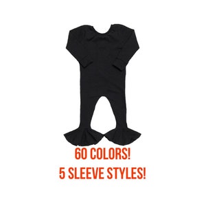 Solid Pant Romper (Bell Bottom Romper, Baby Romper, Toddler Romper, Infant Romper, Kids Romper, Coverall Romper, Harem Romper,Pull On Romper
