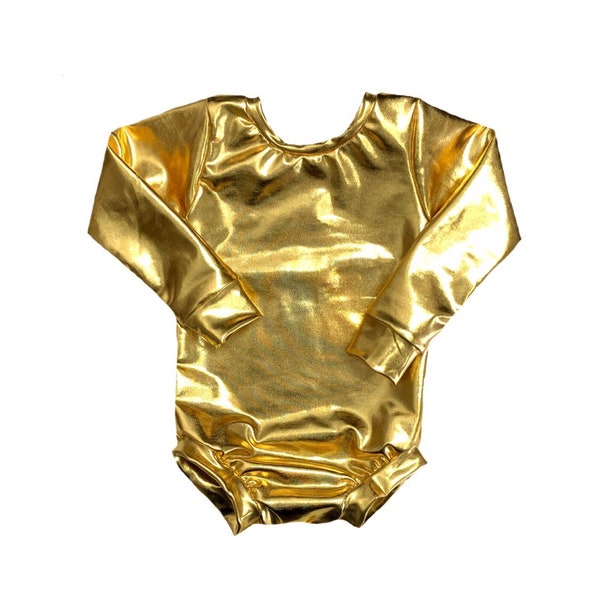 Gold Leotard (metallic leotard, baby leotard, toddler leotard, dance leotard, basic Leotard, gold bodysuit, gymnastics leotard)