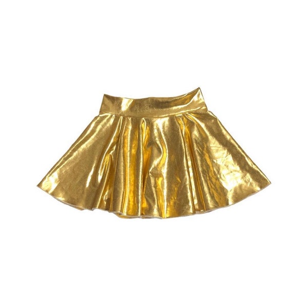 Gold Skirt (Metallic Skirt, Baby Skirt, Toddler Skirt, Solid Skirt, Pleather Skirt, Kids Skirt, Girls Skirt, Dance Skirt, Ballet Skirt)