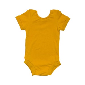 Mustard Leotard (baby leotard, toddler leotard, dance leotard, basic Leotard, mustard bodysuit, gymnastics leotard, yellow leotard)