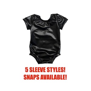 Svart trikå (metallisk trikå, babytrikå, småbarnstrikå, danstrikå, enfärgad trikå, svart bodysuit, gymnastikdräkt)