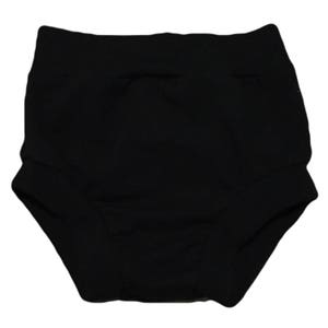 Bummies negros (Baby Bummies, Baby Bloomers, Cubierta de pañales, Bummies para niños pequeños, Bloomers para niños pequeños, Shorties, bombachos negros, cubierta de pañales negros)