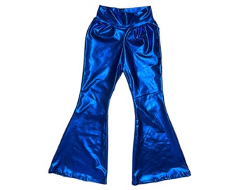 Royal Blue Bell Bottoms (Metallic bell bottom, Baby bell bottoms, toddler bell bottoms, kids bell bottom, blue bell bottoms)