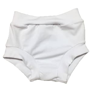 Bummies blancos (bloomies blancos, Baby Bummies, Toddler Bummies, Baby Bloomers, Toddler Bloomers, White Diaper Cover, White Bloomers, Shorties)