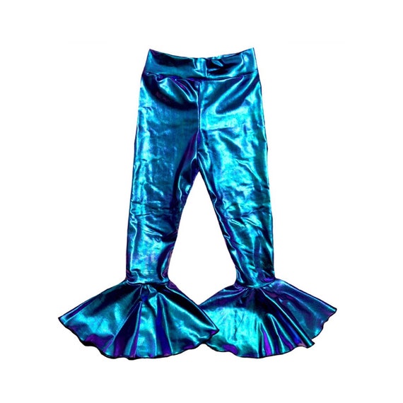 metallic bell bottom pants