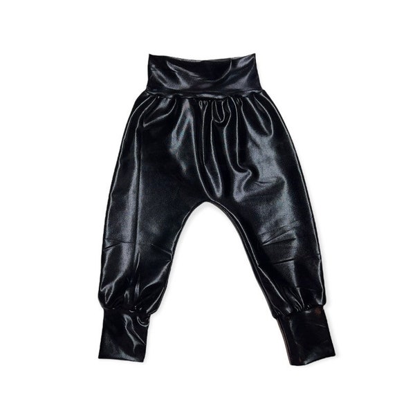 Metallic Harem Trousers Black
