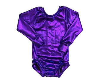 Purple Leotard (metallic leotard, baby leotard, toddler leotard, dance leotard, basic Leotard, purple bodysuit, gymnastics leotard)METALLIC