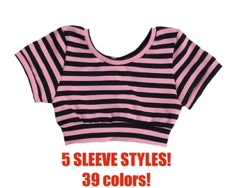 Striped crop top ( Toddler crop top, baby crop top, kids crop top, girls crop top, dance crop top, gymnastics crop, infant crop top)SHORT SS