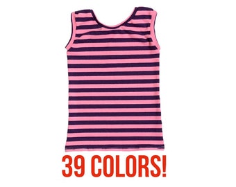 Striped Fitted Tank (Baby tank, infant tank, toddler tank, kids tank, basic tank, beater tank, girls tank, unisex tank top, unisex kids top)