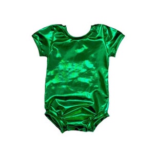 Green Leotard (metallic leotard, baby leotard, toddler leotard, dance leotard, basic Leotard, gold bodysuit, gymnastics leotard)
