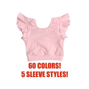 Solid crop top (Toddler crop top, baby crop top, kids crop top, girls crop top, dance crop top, gymnastics crop, infant crop top) LONG