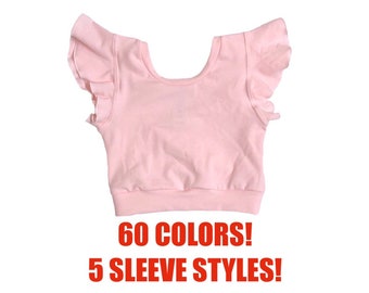 Solid crop top (Toddler crop top, baby crop top, kids crop top, girls crop top, dance crop top, gymnastics crop, infant crop top) LONG