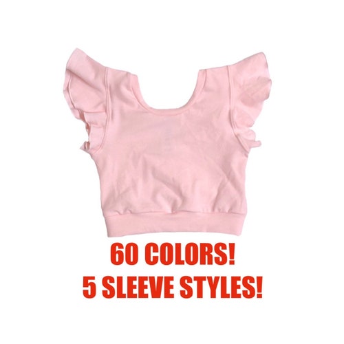 Haut de culture solide (crop top pour tout-petits, crop top bébé, crop top enfant, crop top filles, crop top danse, crop top gymnastique, crop top bébé) LONG