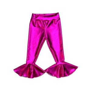 Pink Bell Bottoms (Metallic bell bottoms, toddler bell bottoms, kids bell bottoms, baby bell bottoms, dance bell bottoms, pink bell pants)