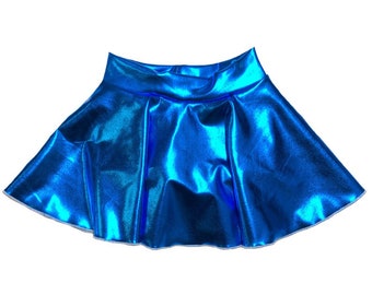 Blue Skirt (Metallic Skirt, Baby Skirt, Toddler Skirt, Solid Skirt, Pleather Skirt, Kids Skirt, Girls Skirt, Dance Skirt, Ballet Skirt) TURQ