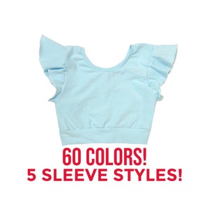 Solid crop top (Toddler crop top, baby crop top, kids crop top, girls crop top, dance crop top, gymnastics crop, infant crop top) SHORT FS