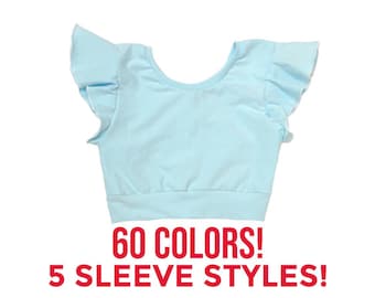 Solid crop top (Toddler crop top, baby crop top, kids crop top, girls crop top, dance crop top, gymnastics crop, infant crop top) SHORT FS