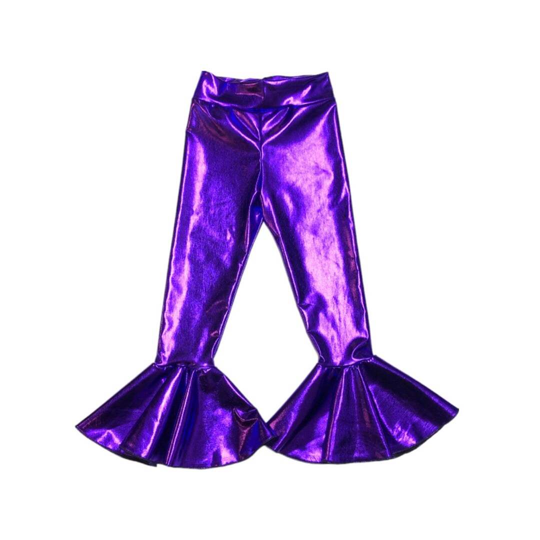Purple Bell Bottoms metallic Bell Bottoms, Toddler Bell Bottoms, Kids