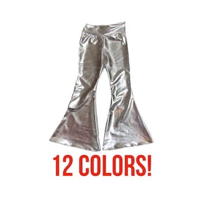 Metallic Bell Bottoms (Baby bell bottoms, toddler bell bottoms, kids bell bottoms, newborn bell bottoms, metallic pants, dance bell bottoms)