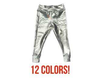 Metallic Leggings (Newborn Leggings, Infant Leggings, Baby Leggings, Toddler Leggings, Girls Leggings, Kids Leggings, Womens Leggings)