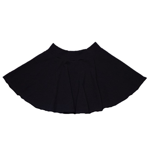 Seheno Kids Knee Length Crepe Black Skirt For Girls