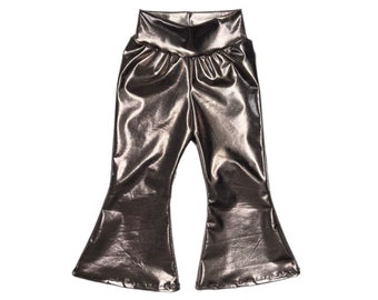 Brown Bell Bottoms (Metallic bell bottom, Baby bell bottoms, toddler bell bottoms, kids bell bottom, brown flare pants, solid bell bottoms)