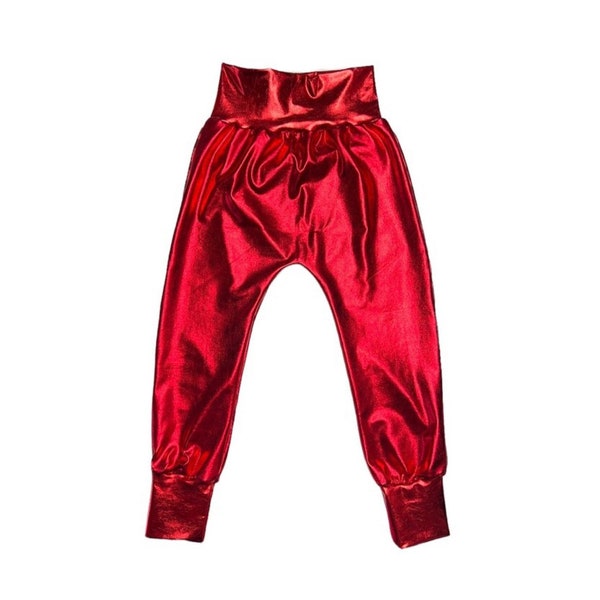 Red Harem Pants (metallic harem pants, Baby harem pants, toddler harem pants, kids harem pants, womens harem pants, mens harem pants)