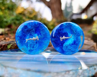 Shark, Plugs, Hammerhead, Shark Week, Great White, Deep Sea, Ocean Plugs, Ear Gauges, Magladon, 3/4&quot;, 7/8&quot;, 1&quot;, 28mm, 32mm, 35mm, 38mm